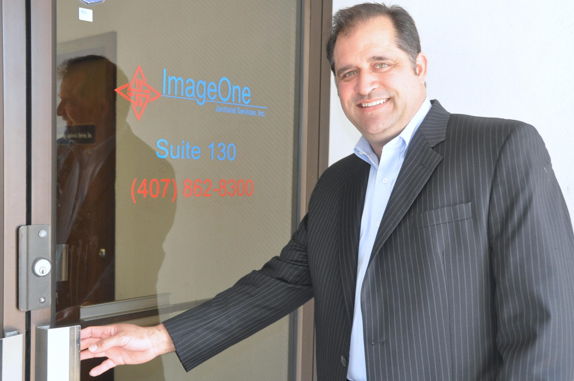 Jeff Hiers at the ImageOne Janitorial Services office in Maitland, Florida